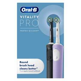 Oral-B Vitality Pro Electric Toothbrush Duo – Black/ Purple