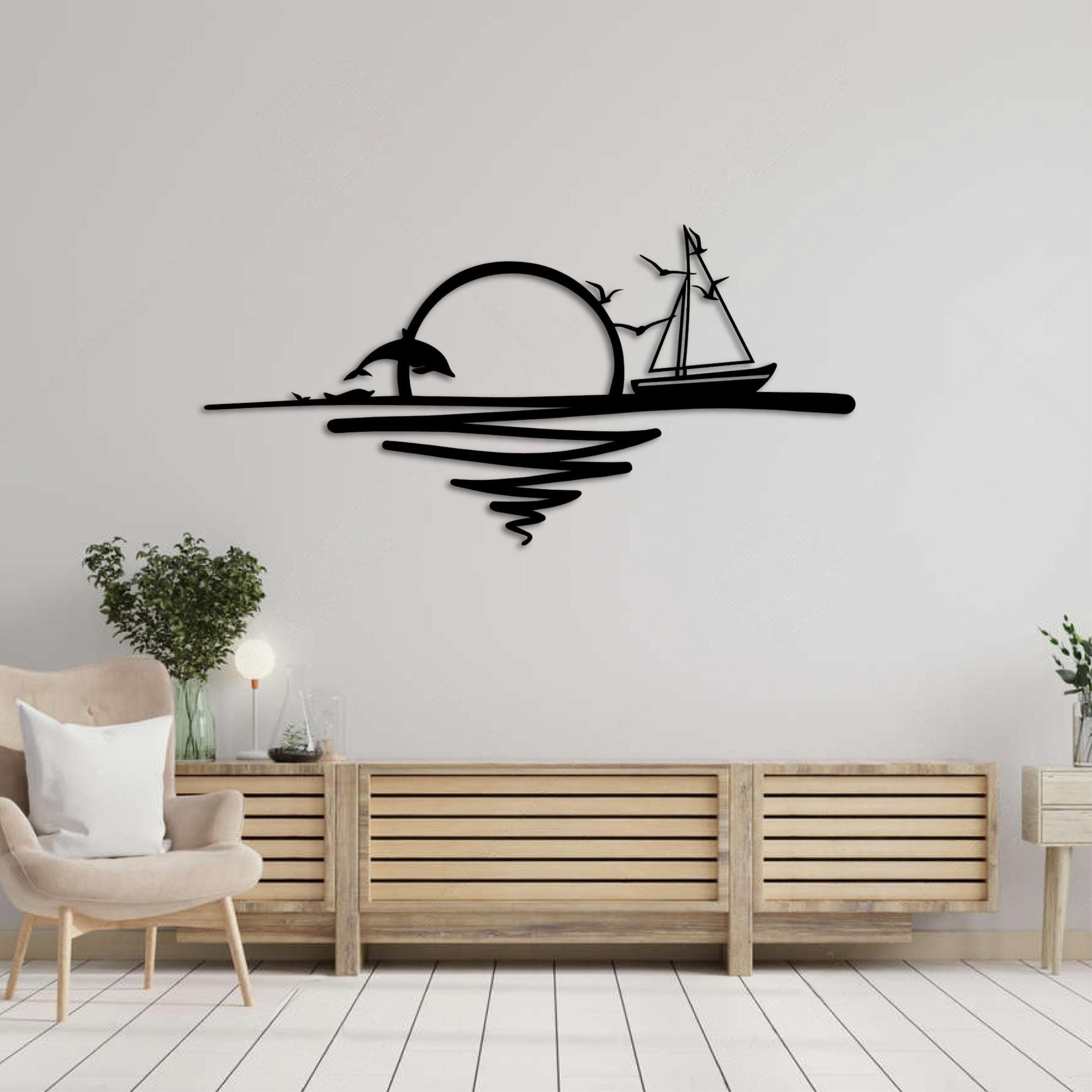 Decortie Metal Wall Art Sunrise - Black