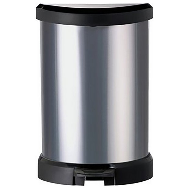 Buy Curver Deco 20 Litre Small Kitchen Bin Silver Kitchen Bins