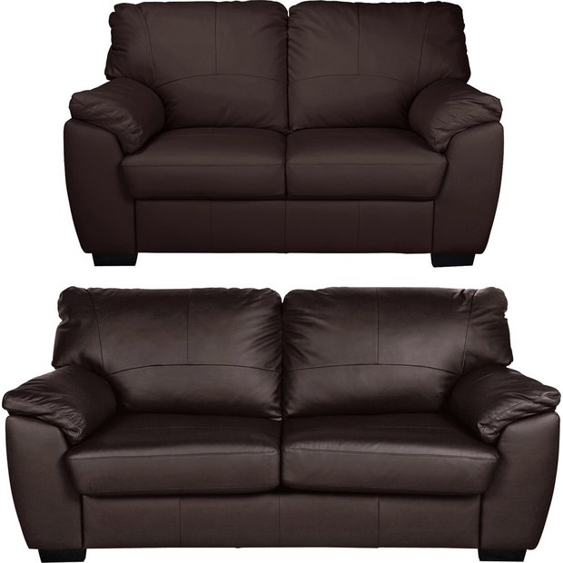 Buy Argos Home Milano Leather 2 3 Seater Sofas Chocolate Sofa sets Argos