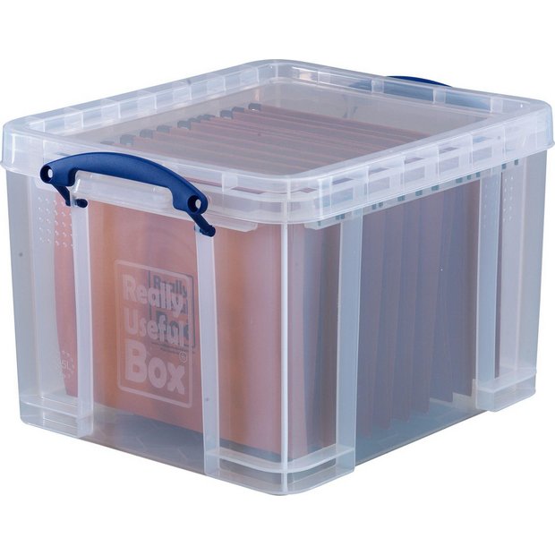 Buy really useful 35 litre with 10 a4 files transparent at argos co