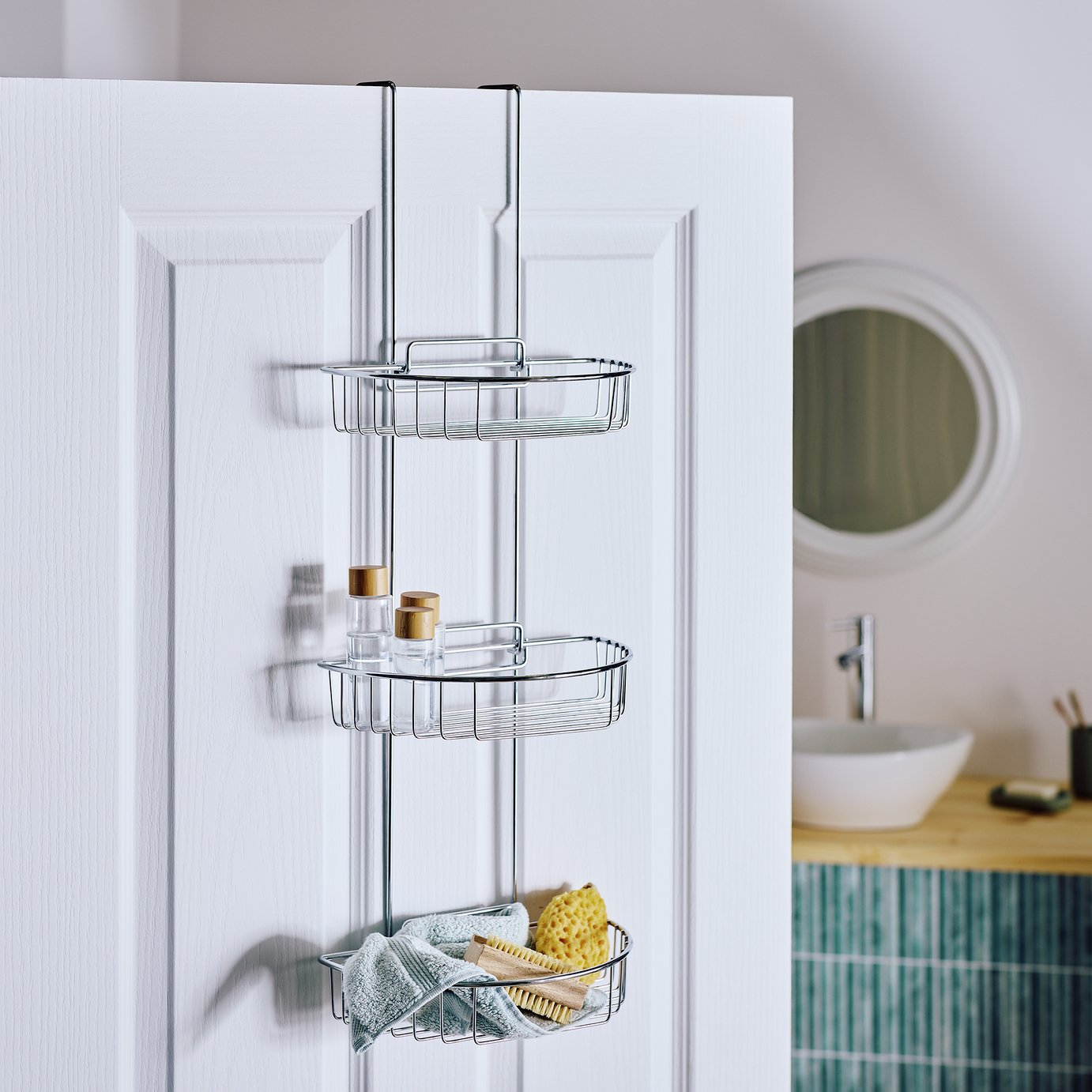 Argos Home 3 Tier Extra Large Chrome Shower Caddy