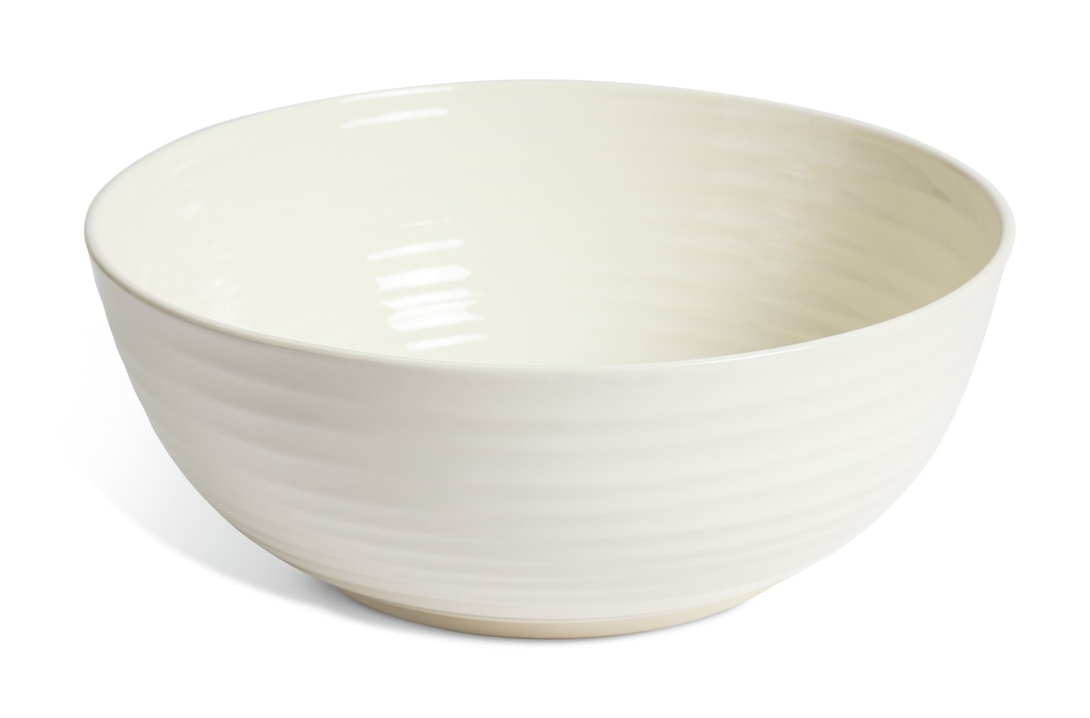 Habitat Ripple Stoneware Serving Bowl - Cream