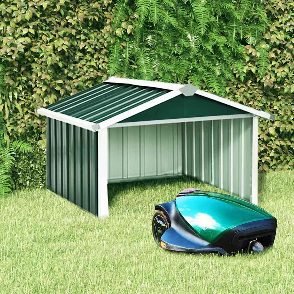 Walplus Galvanised Steel Garden Robot Lawnmower Shed - Green - 92 x 97 x 63 cm