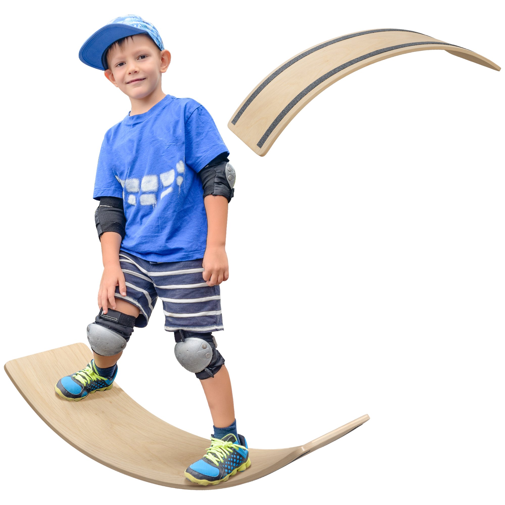 AIYAPLAY Wooden Kids Wobble Balance Board - Natural Tone