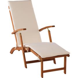 Argos Home Wooden Sun Lounger with Cushion - Cream