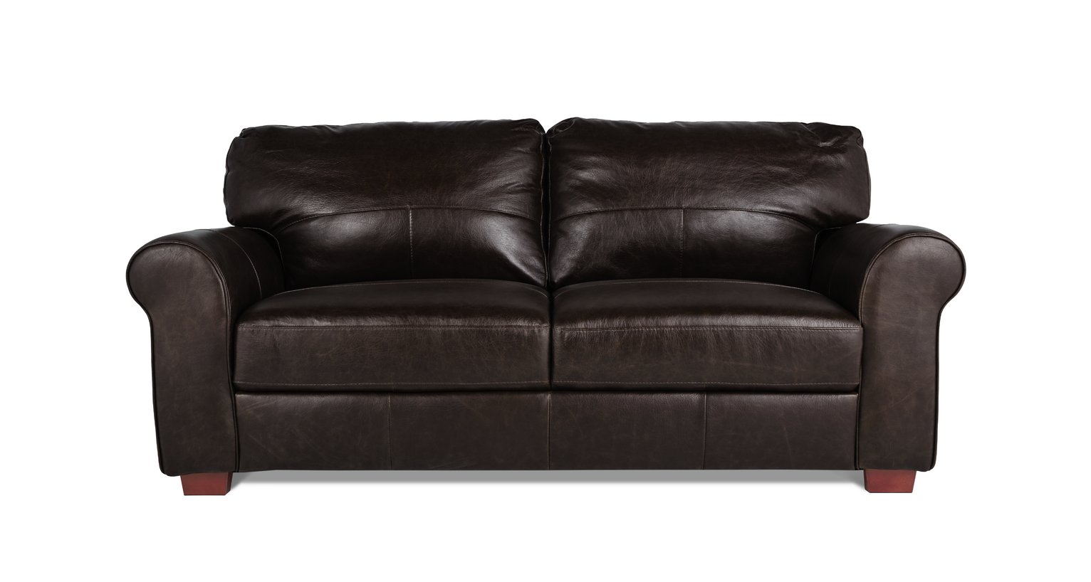 Argos Home Salisbury Leather 3 Seater Sofa - Chocolate