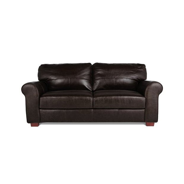 Brown leather 2024 armchair argos