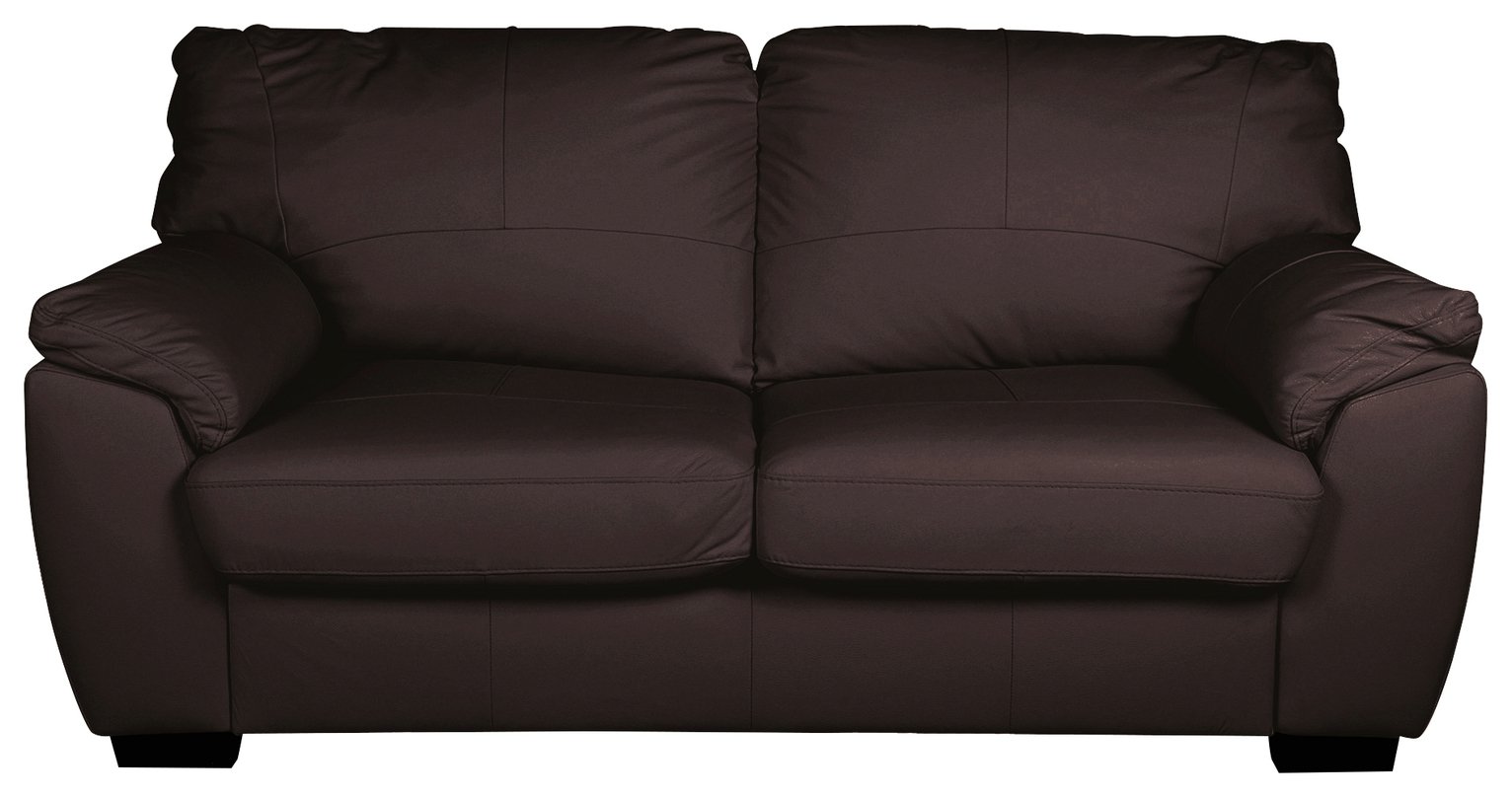 Argos Home Milano Leather 2 Seater Sofa Bed - Chocolate