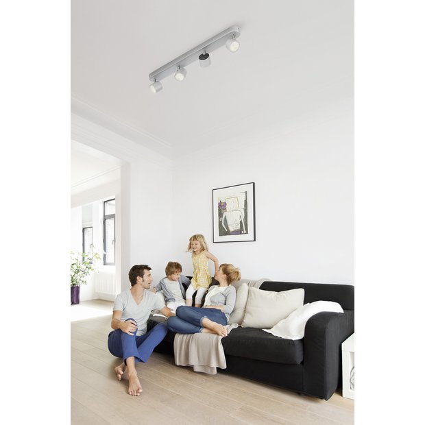 Weggooien rijk Afdaling Buy Philips myLiving LED Bar 4 Ceiling Spot Lights - Aluminium | Ceiling  lights | Argos
