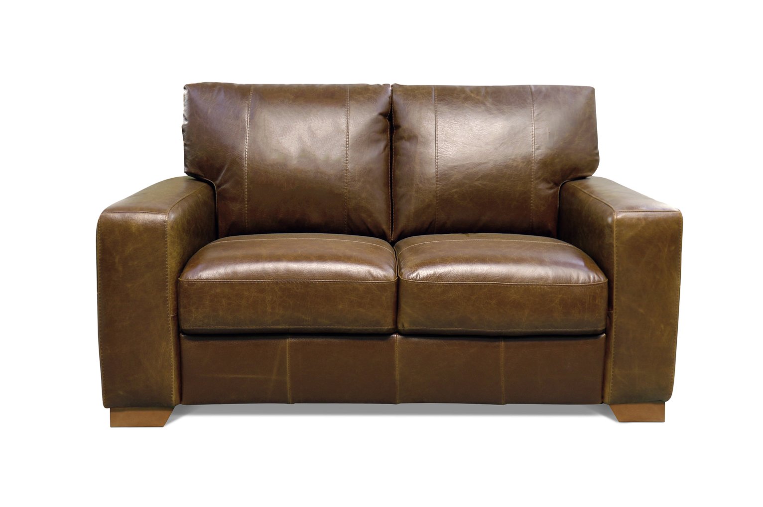 Argos Home Eton Leather 2 Seater Sofa - Tan