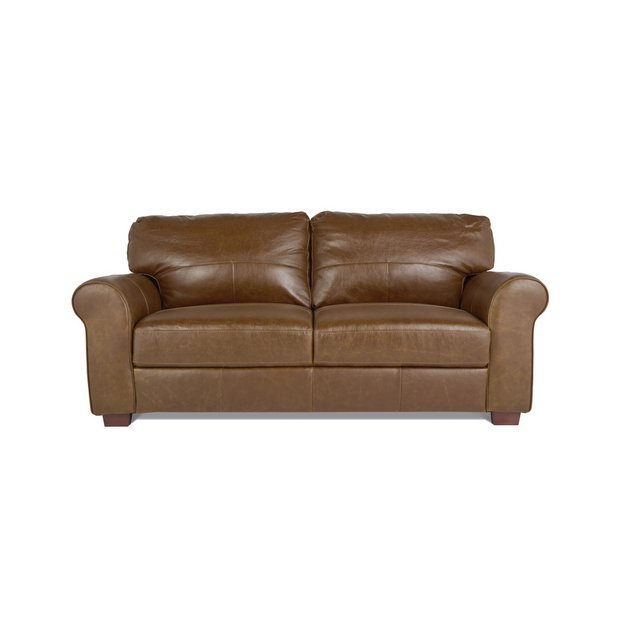 Argos brown online leather chair