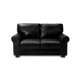 Habitat Salisbury Leather 2 Seater Sofa - Black