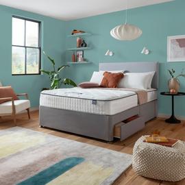 Buy Silentnight Middleton Double Memory Divan Bed Grey Divan