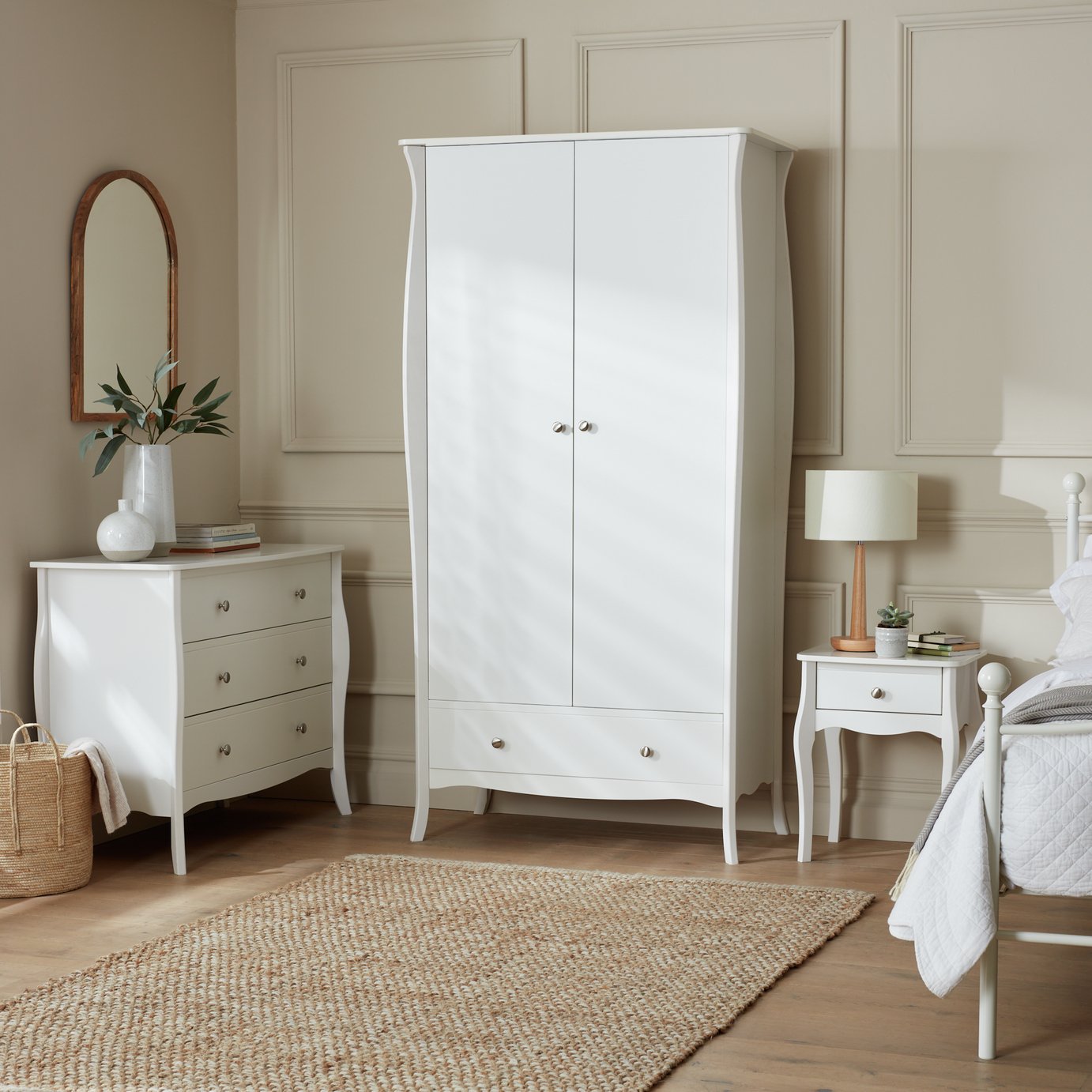 Argos Home Amelie 3 Piece 2 Door Wardrobe Set - White