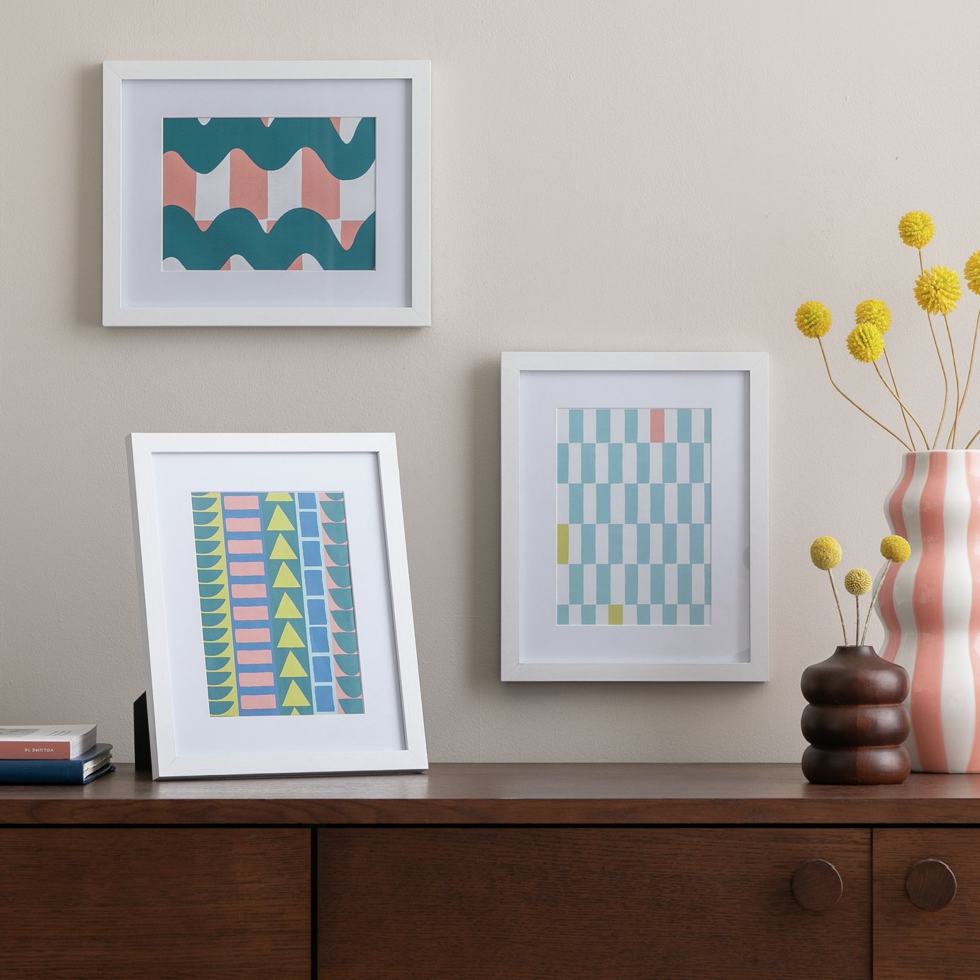 Habitat 3 Pack White Wooden Picture Frames - 5x7"