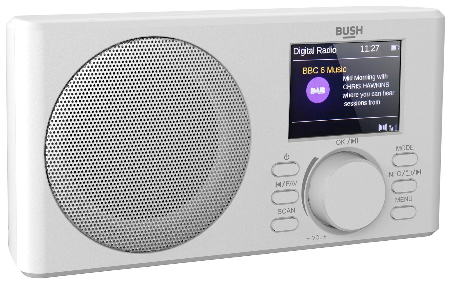 Bush Hampton Dab+ Portable Radio - White