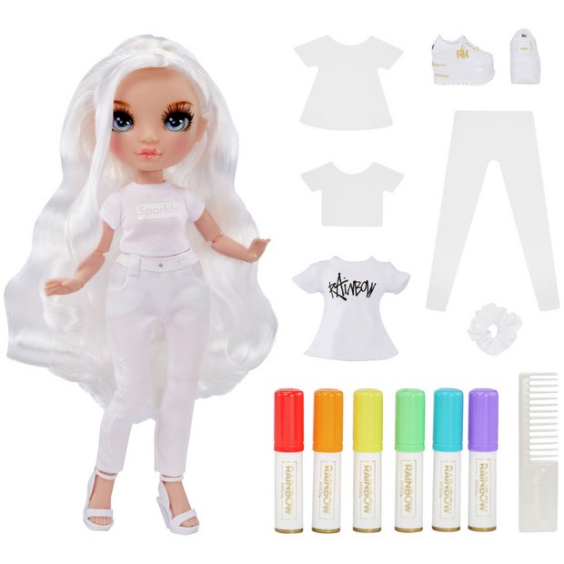 Barbie rainbow sparkle 2025 hair doll argos