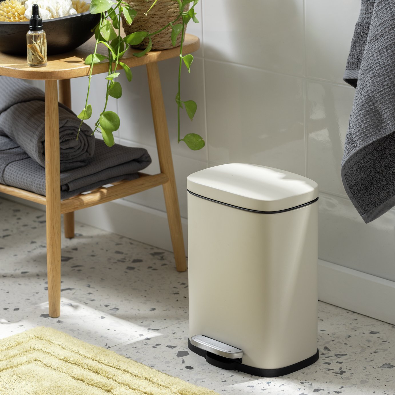  Home 5 Litre Rectangular Bin - Natural