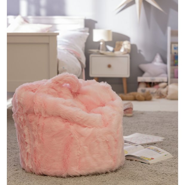 Pink furry best sale bean bag