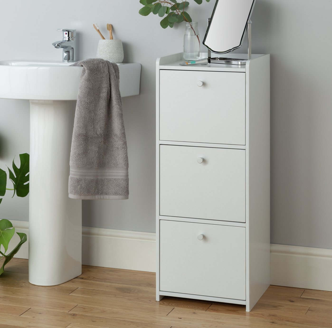 Argos Home Prime 3 Drawer Bathroom Drawer Unit - White