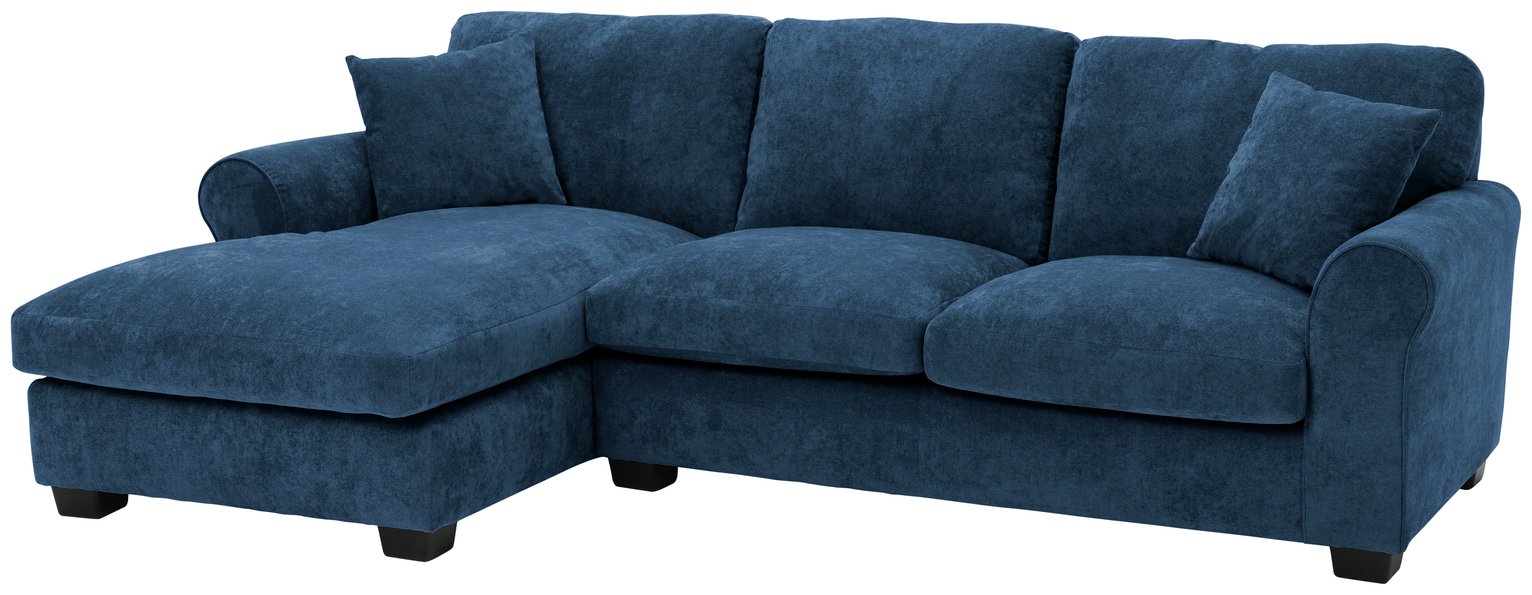 Argos Home Taylor Fabric Left Hand Corner Sofa - Blue