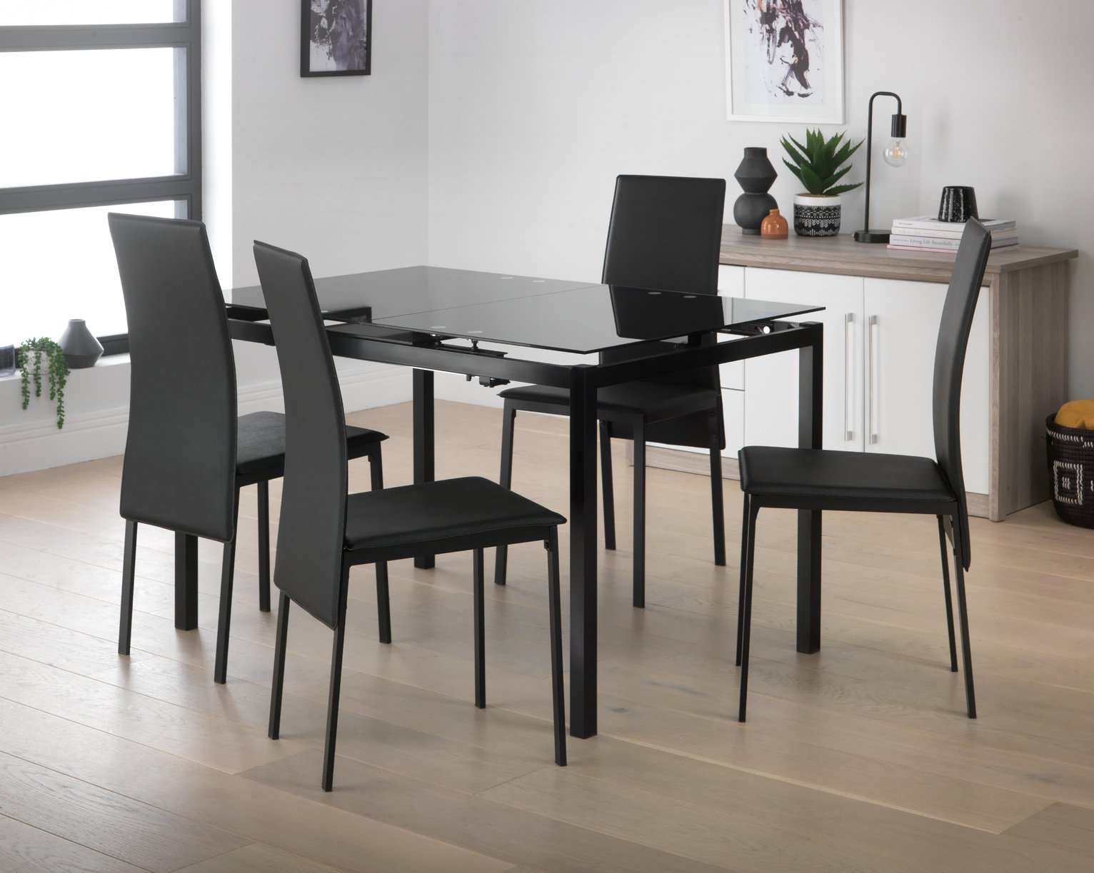 Argos Home 4 Lido Metal Dining Chairs - Black