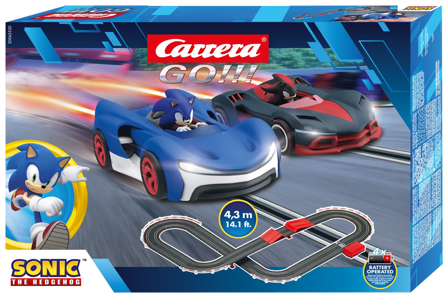 Carrera GO!!! B/O Sonic The Hedgehog 4.3M Slot Racing Set