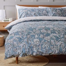 Argos Home Cotton Acorn Floral Blue Bedding Set
