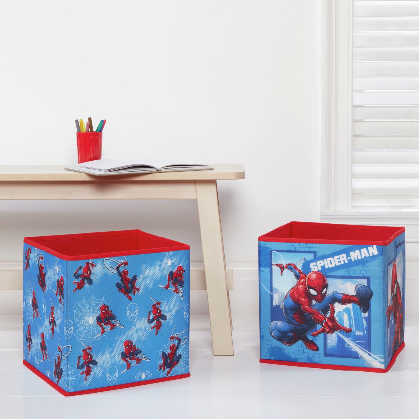Spiderman Pack of 2 Storage Boxes
