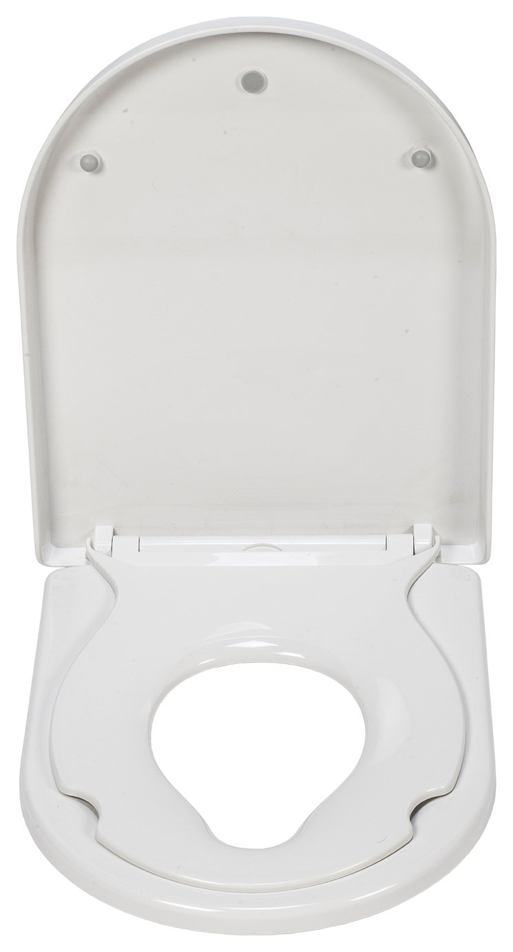 Croydex Hillier D Shaped Family 2-in-1 Toilet Seat - White