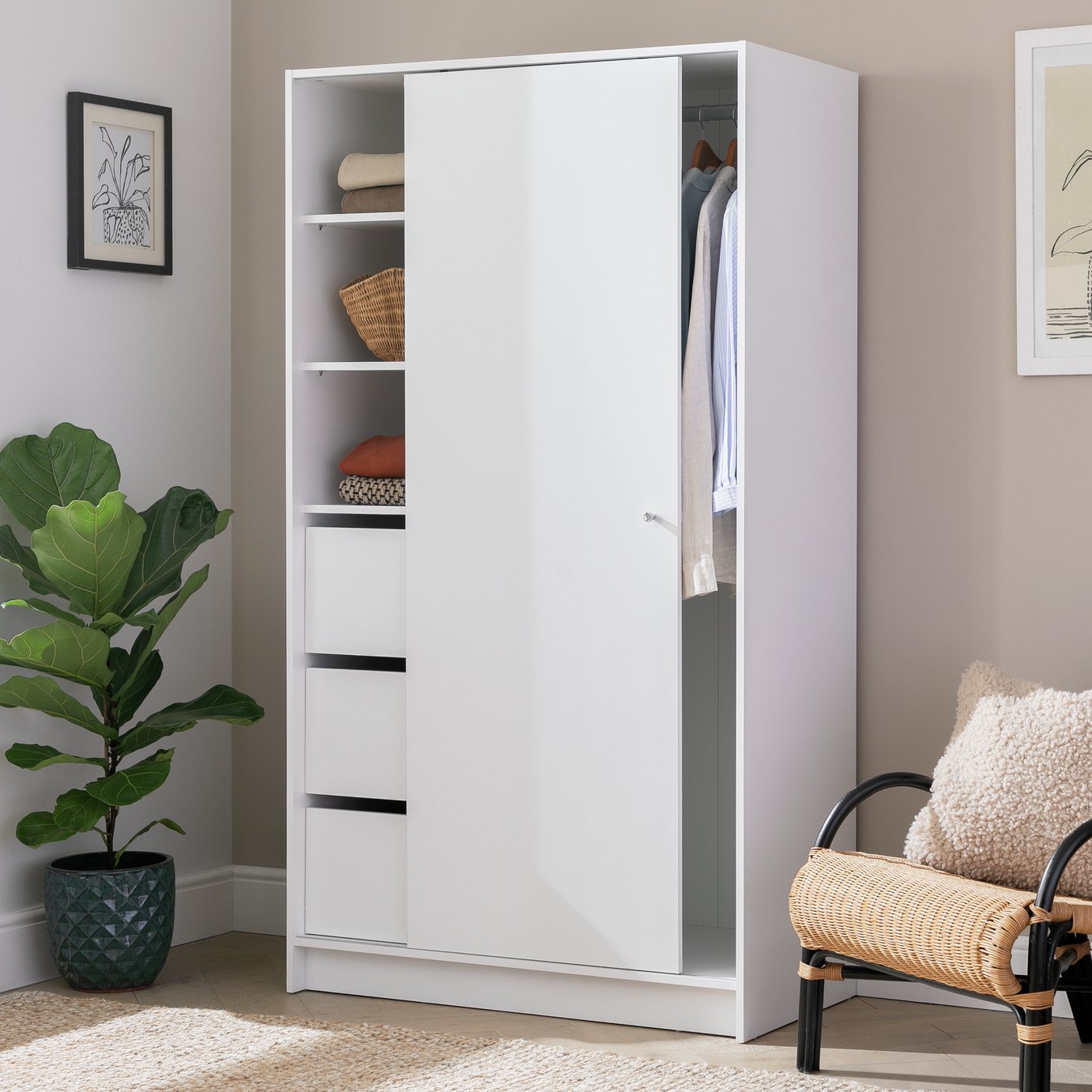 Argos Home Malibu 1 Door Sliding Wardrobe