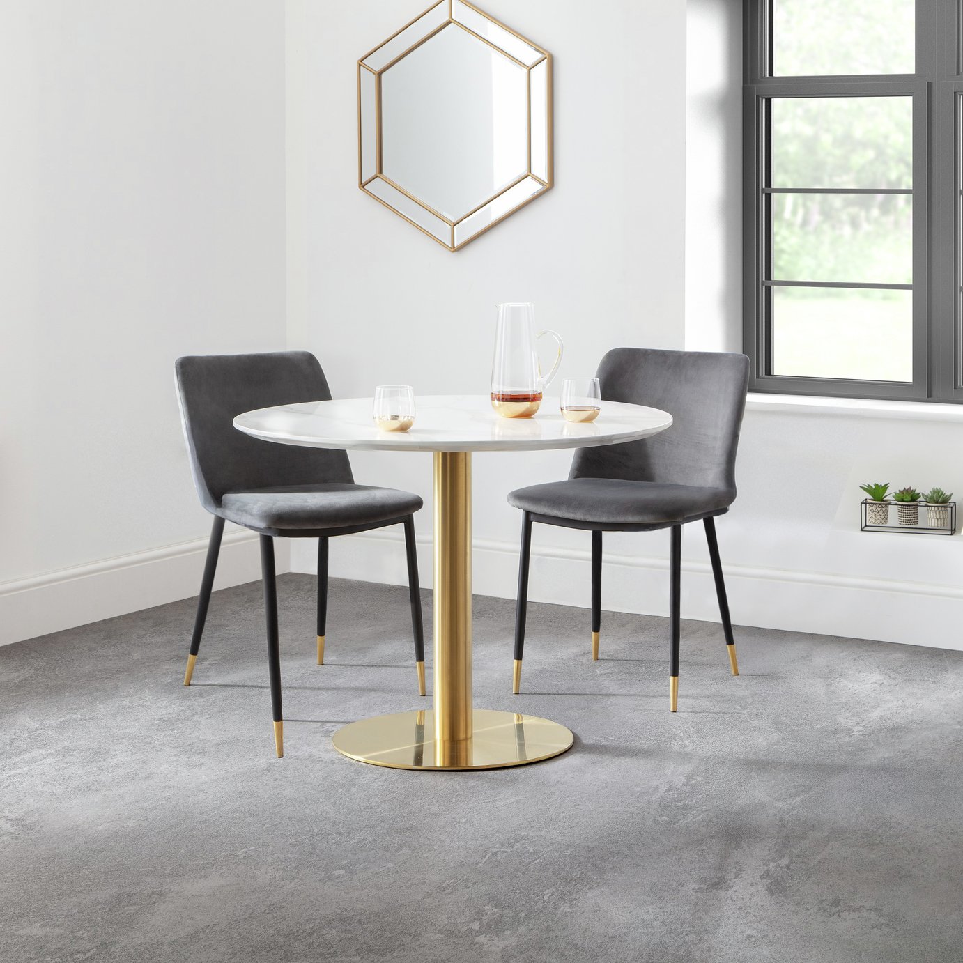 Julian Bowen Palermo Marble 4 Seater Dining Table - White