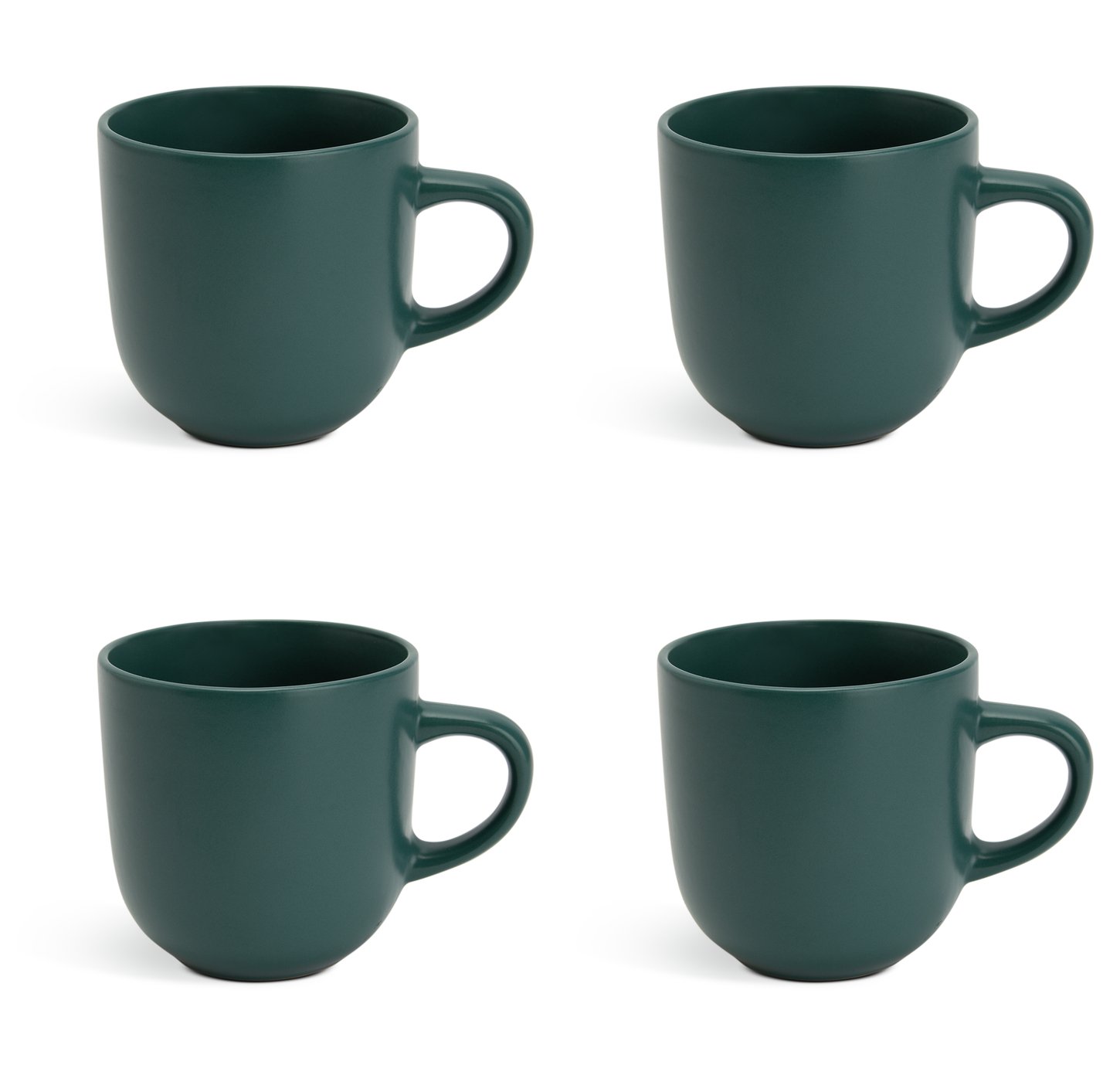 Habitat Matte Glaze Set of 4 Stoneware Mugs - Teal