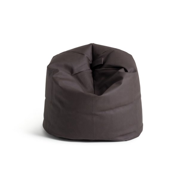 Brown faux leather on sale bean bag