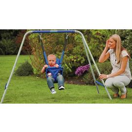Littlefun 3-in-1 Infant to Toddler Swing Set Upgrade Anti-flip Snug & Secure Detachable Children Outdoor Play Patio Garden Amusement Park Equipment 