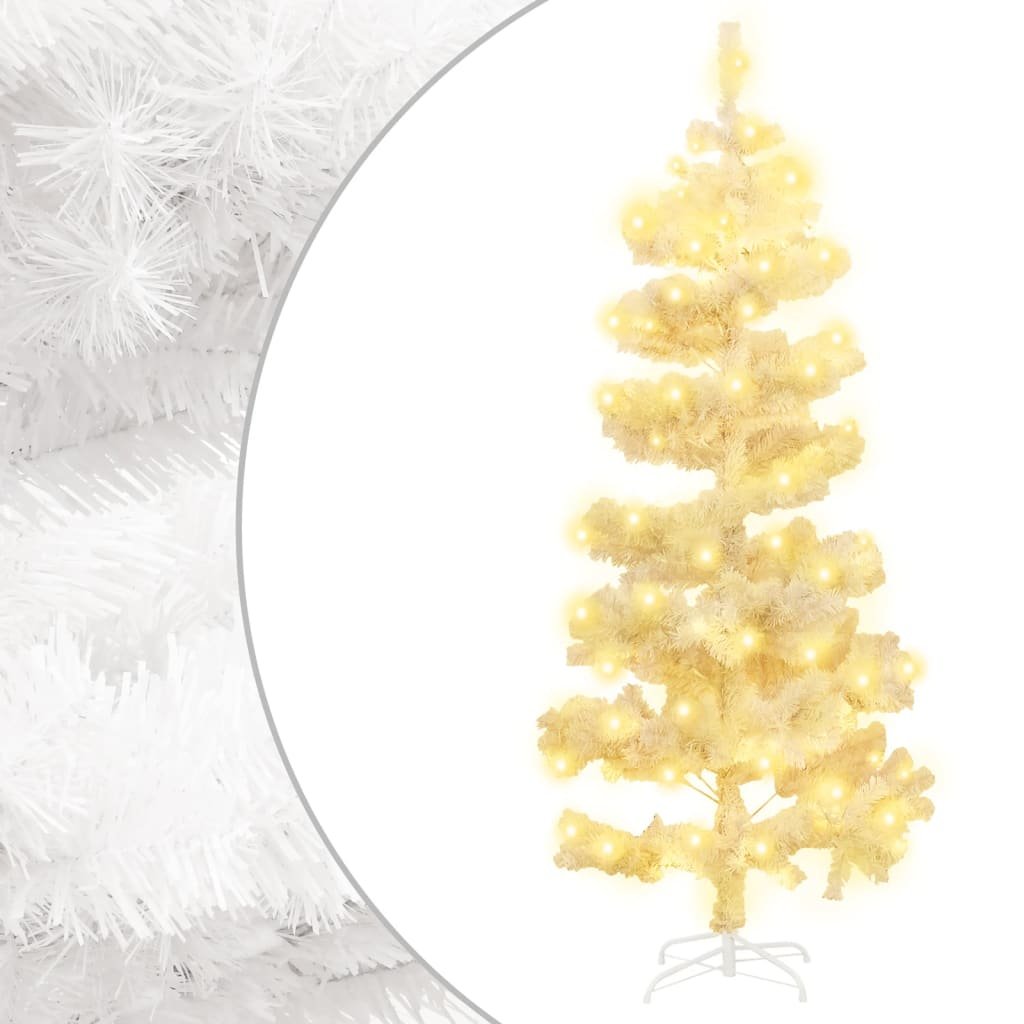 Walplus 120 LED Lights Pre-lit Swirl Artificial Christmas Tree - White - 150 cm