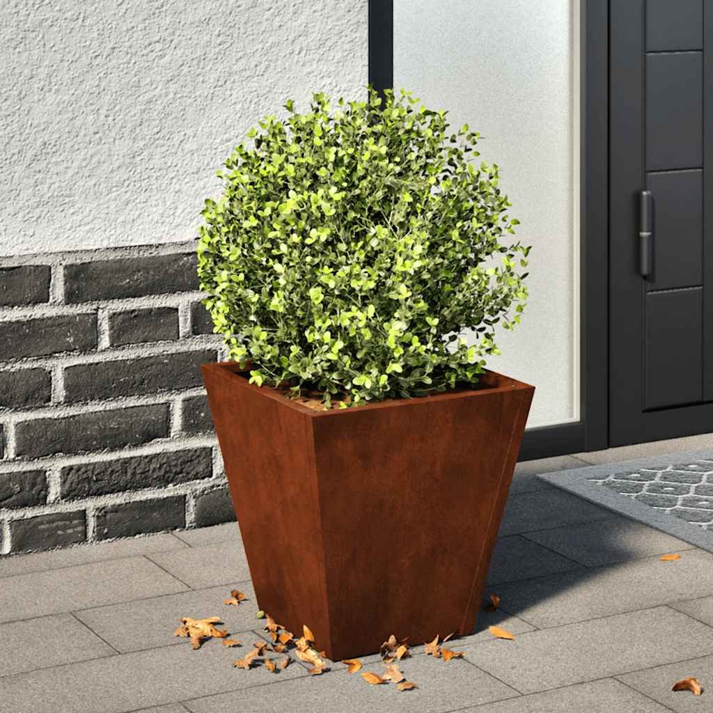 Walplus Corten Steel Garden Planter - 30 x 30 x 30 cm
