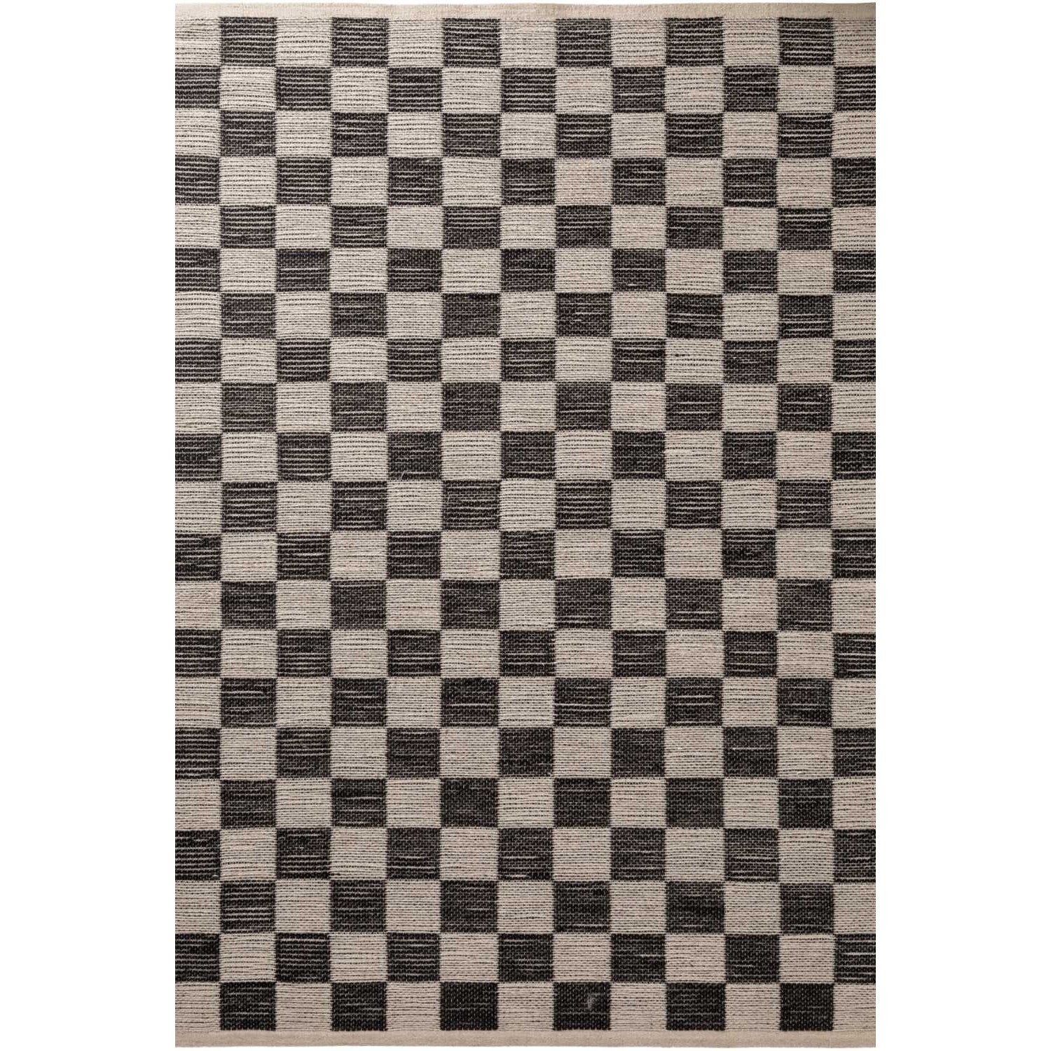 Hanse Home Black and White Handloom Rex Check Reversible Rug - 120 x 170cm