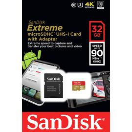 SanDisk Extreme 90MBs microSDHC UHS-I memory card - 32GB