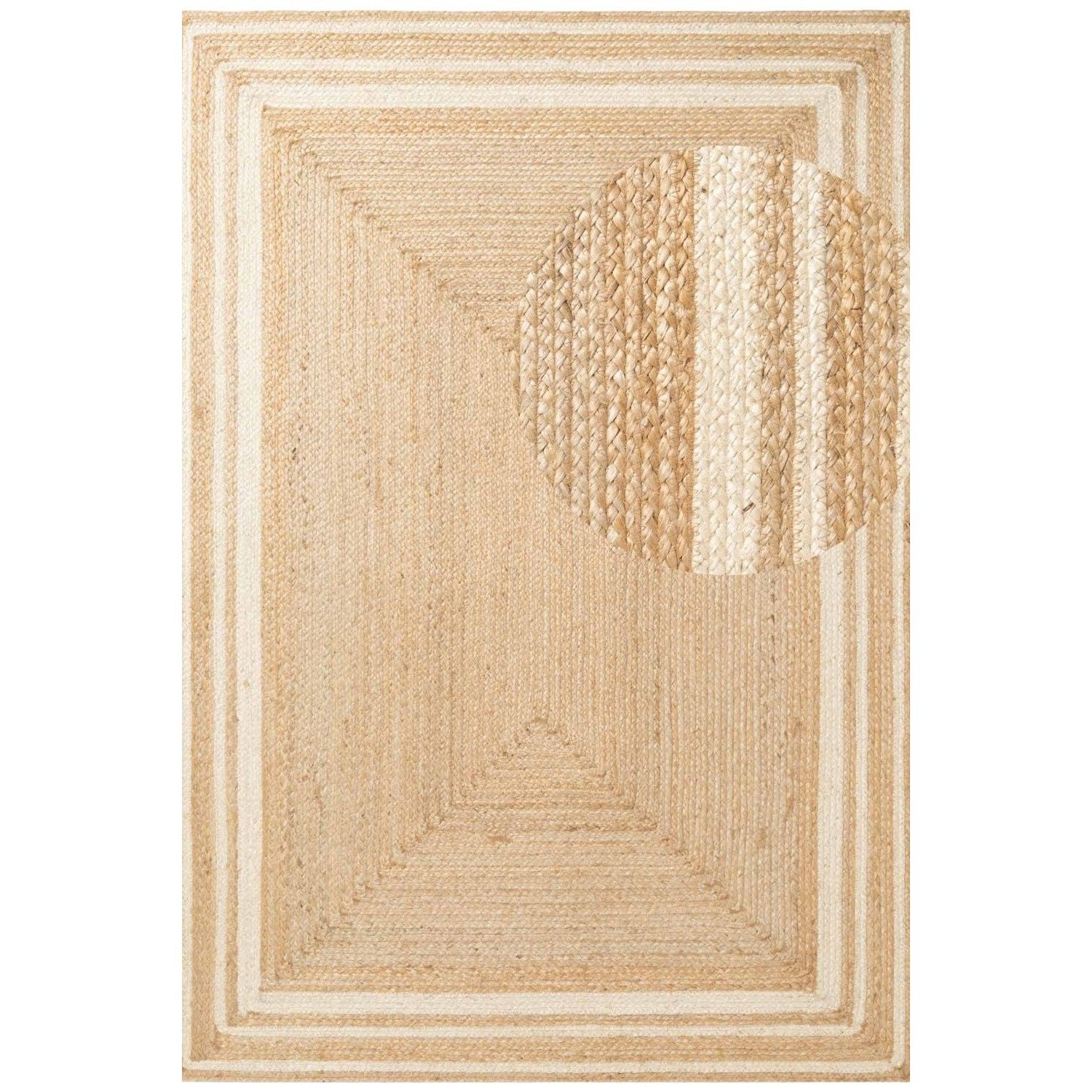 Hanse Home Ivory Nuru Bordered Reversible Braided Rug - 80 x 150cm