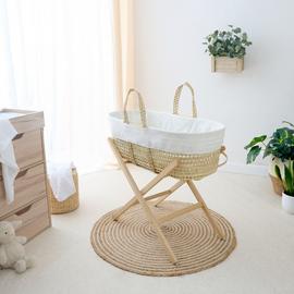 Clair de Lune Essentials Moses Basket With Natural Stand