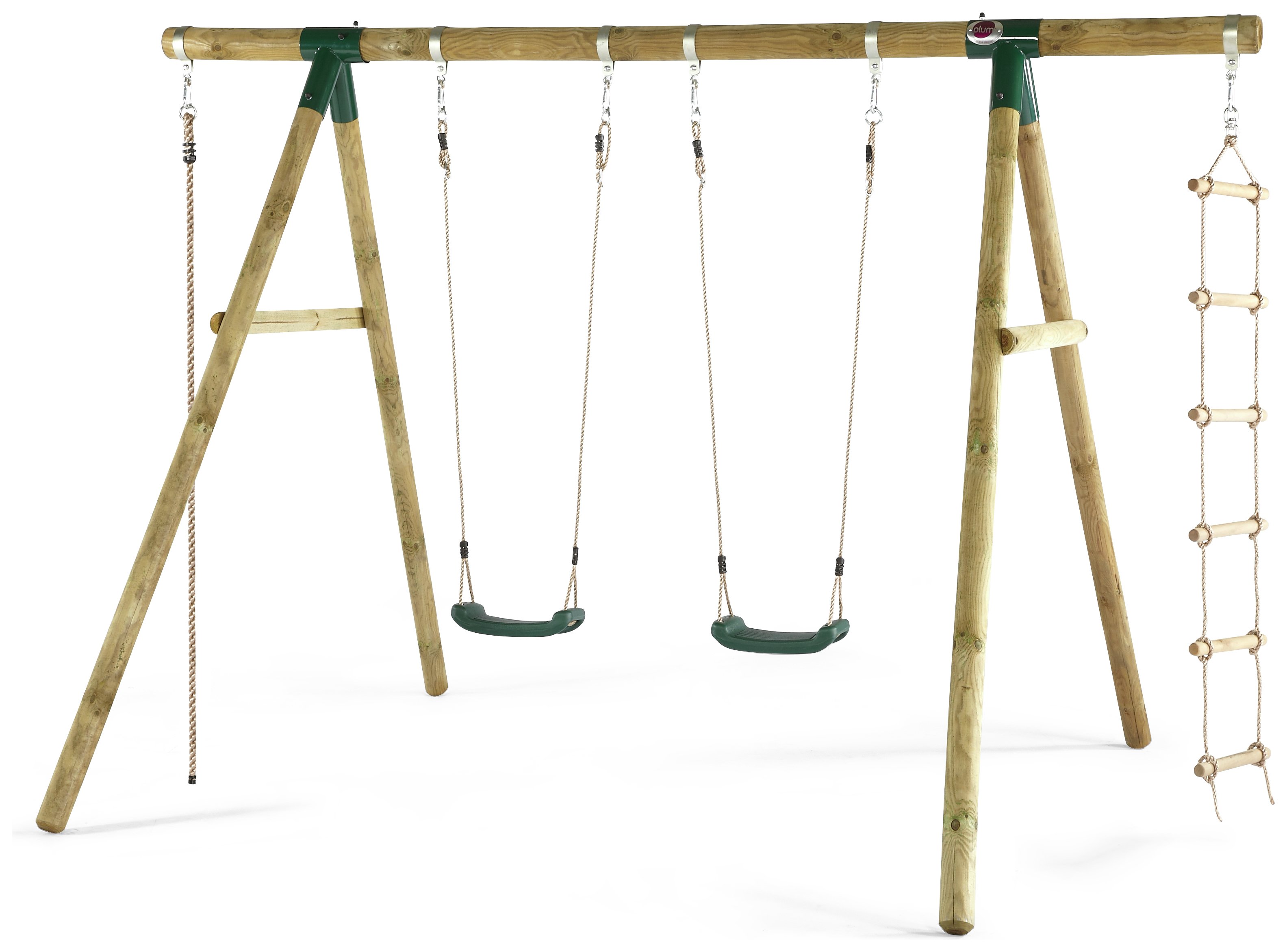 Plum Gibbon Wooden Garden Swing Set.