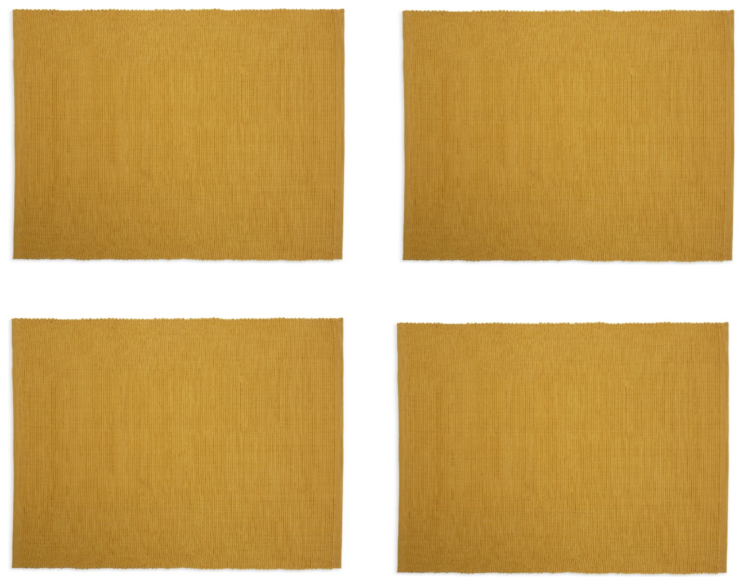 Habitat Ribbed Set of 4 Placemats - Mustard