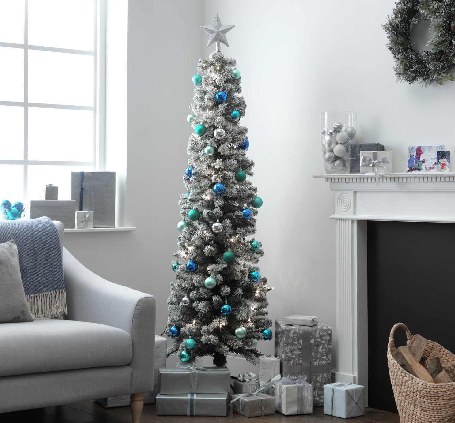 Habitat 6ft Snow Tipped Pencil Christmas Tree