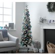 6ft Snow Tipped Pencil Christmas Tree - Green