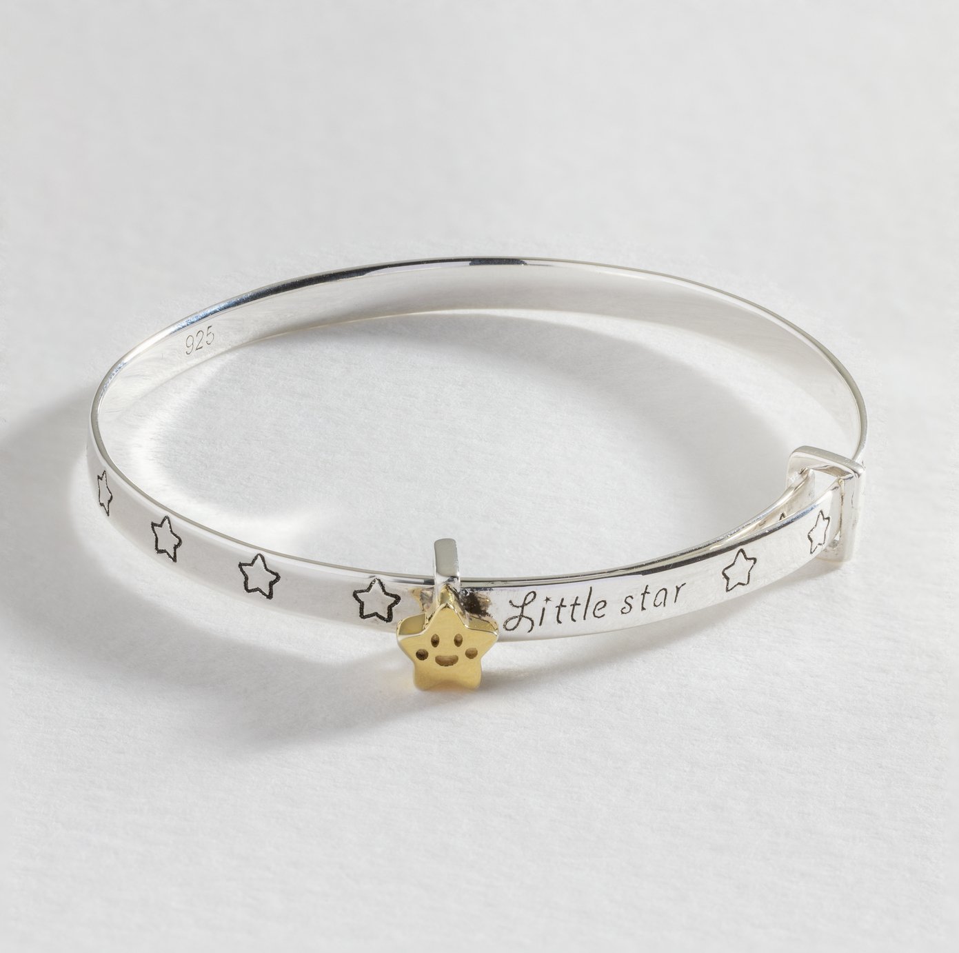 Revere Sterling Silver Little Star Baby Bangle 