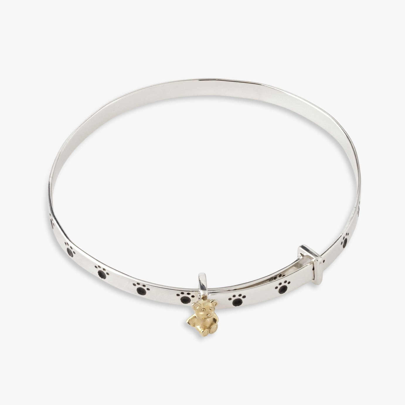 Revere Sterling Silver Teddy Bear Baby Bangle 