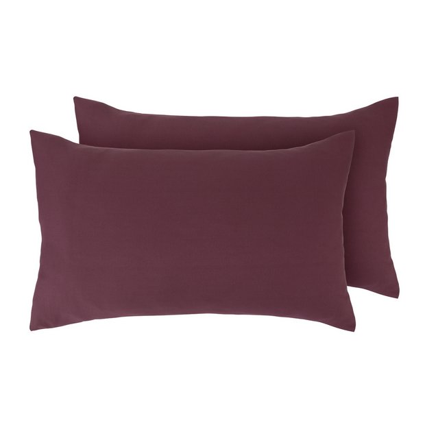Pair of Pillowcases Lilac Super Soft Cotton Pillow Cases Plain Dyed Pillowcases 