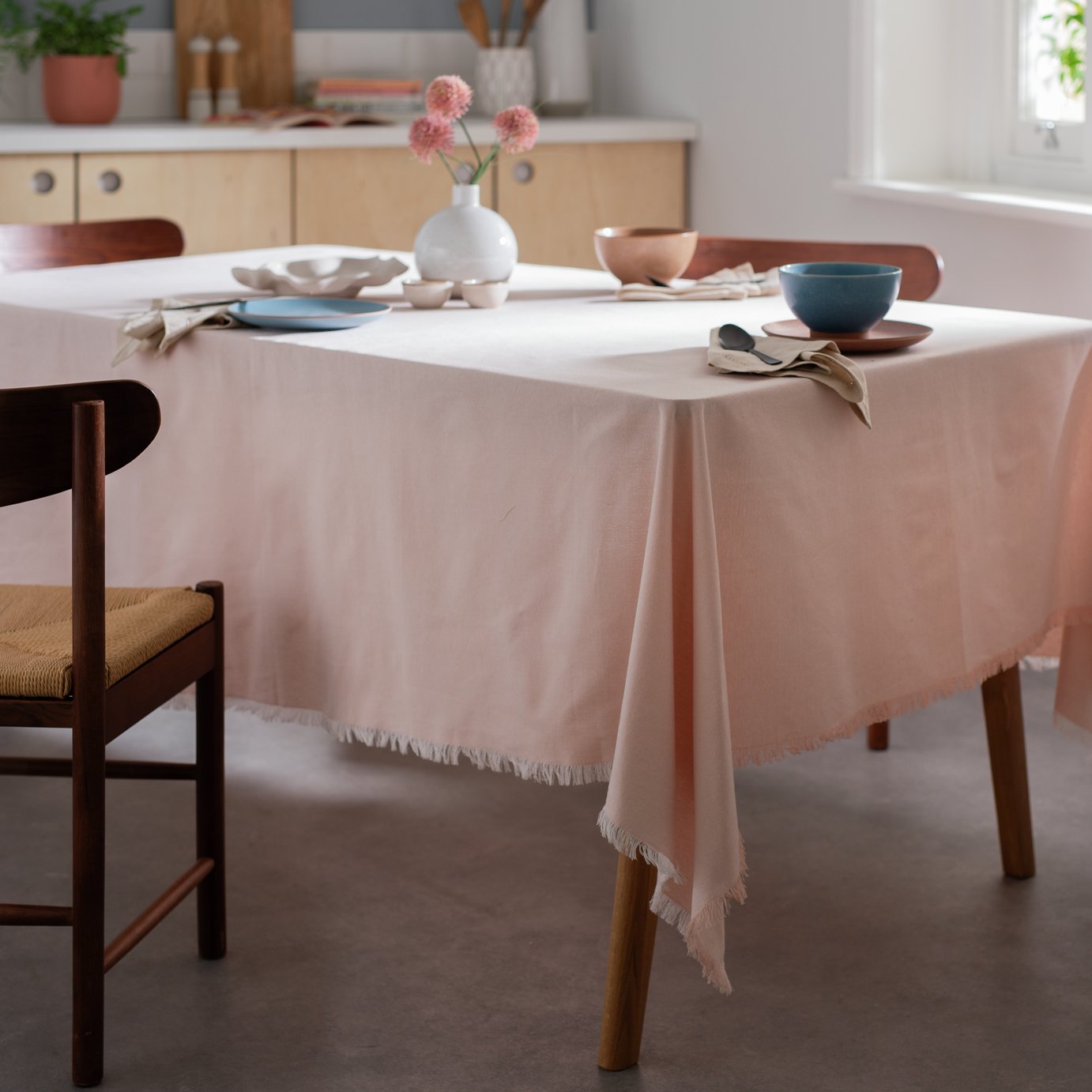 Habitat Cotton Table Cloth - Pink